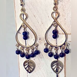 Handmade earrings, dark purple